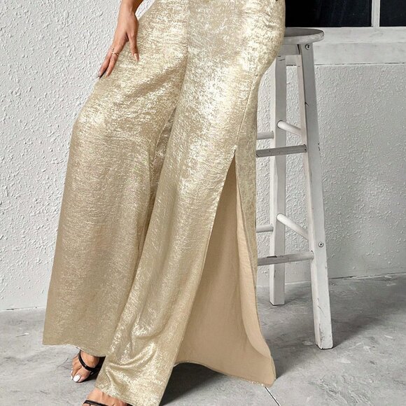 Gold Casual Women's Split-Hem Business Office Pants - Picture 5 of 6